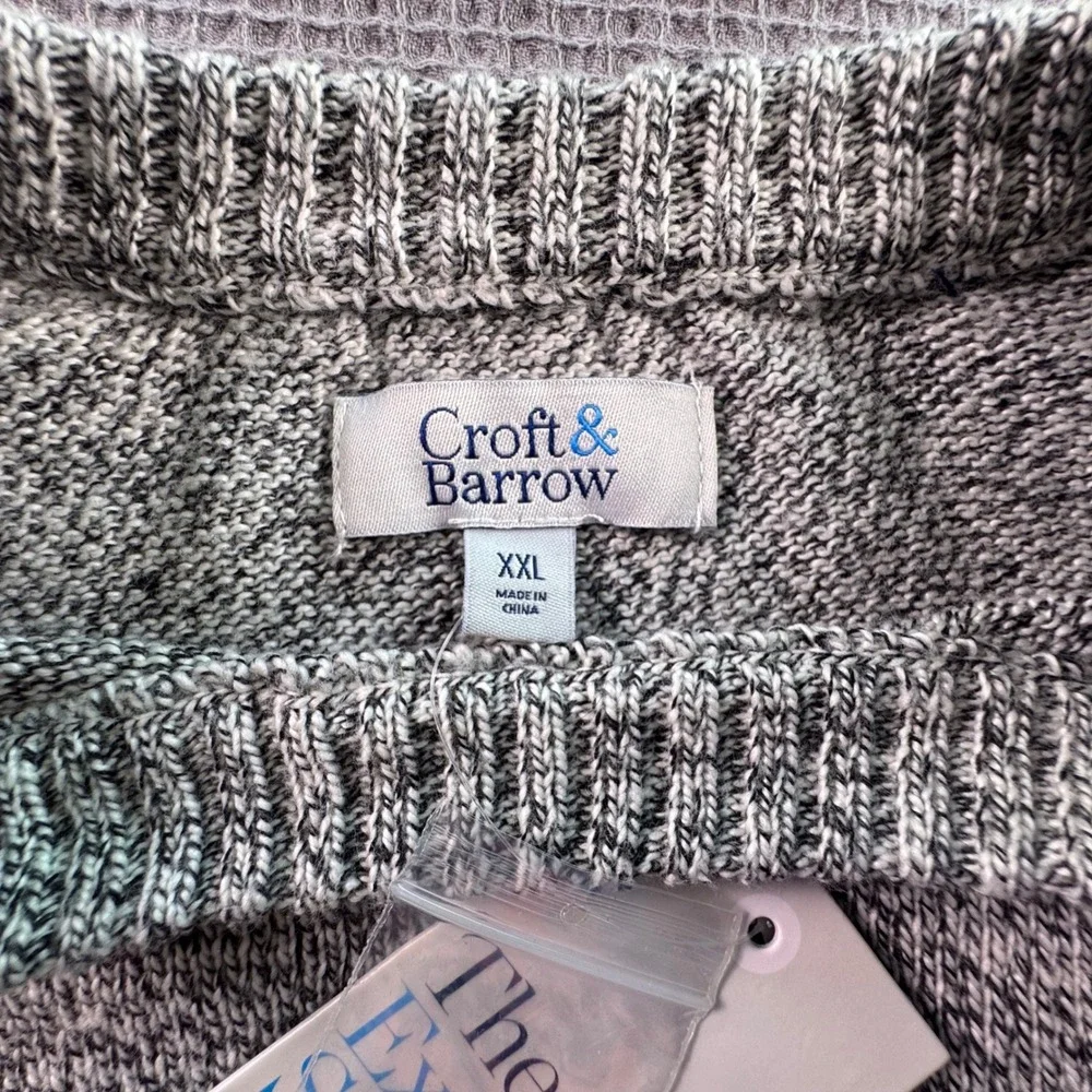 Croft & Barrow NWT XXL Mens Sweater Extra Soft Gray Crew Neck‎ Pullover Knitwear